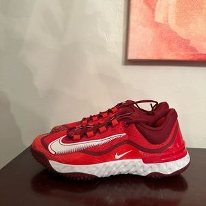 Nike Alpha Huarache Elite 4 Turf Baseball Shoes Red Size 13